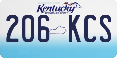 KY license plate 206KCS