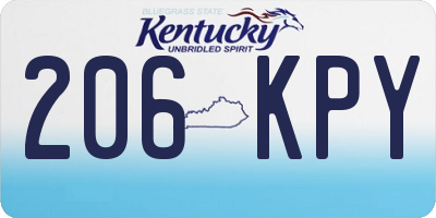 KY license plate 206KPY