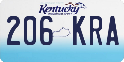 KY license plate 206KRA