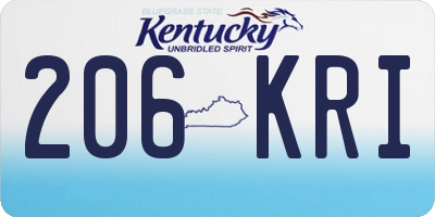 KY license plate 206KRI