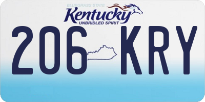 KY license plate 206KRY