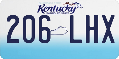 KY license plate 206LHX