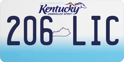 KY license plate 206LIC