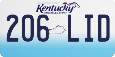 KY license plate 206LID