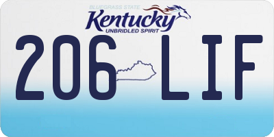 KY license plate 206LIF