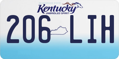 KY license plate 206LIH