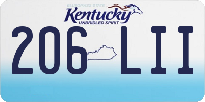 KY license plate 206LII
