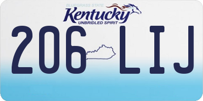 KY license plate 206LIJ