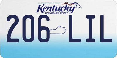 KY license plate 206LIL