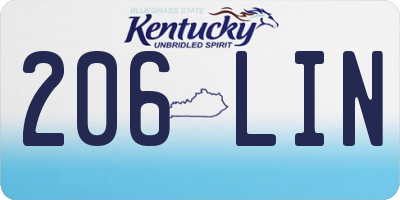 KY license plate 206LIN
