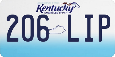 KY license plate 206LIP