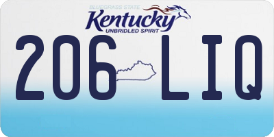 KY license plate 206LIQ