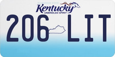 KY license plate 206LIT