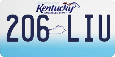 KY license plate 206LIU
