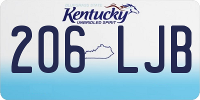 KY license plate 206LJB