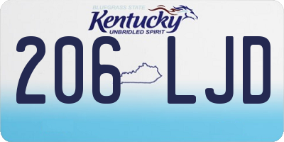 KY license plate 206LJD