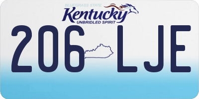 KY license plate 206LJE