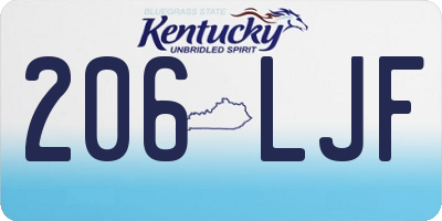 KY license plate 206LJF
