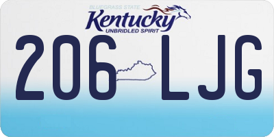KY license plate 206LJG