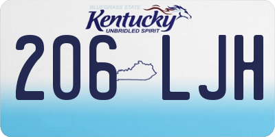 KY license plate 206LJH