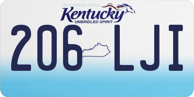 KY license plate 206LJI
