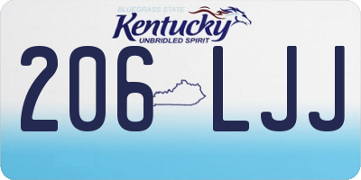 KY license plate 206LJJ