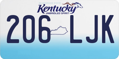 KY license plate 206LJK