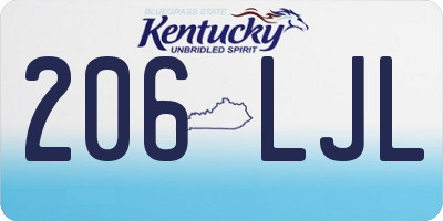 KY license plate 206LJL