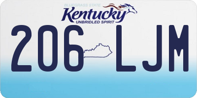 KY license plate 206LJM