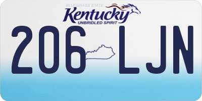KY license plate 206LJN