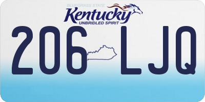 KY license plate 206LJQ