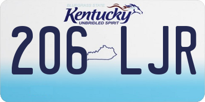 KY license plate 206LJR