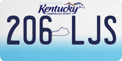KY license plate 206LJS