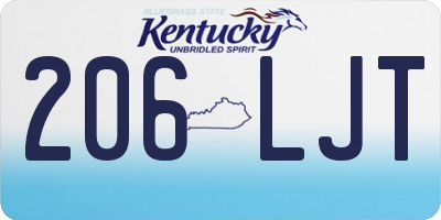 KY license plate 206LJT