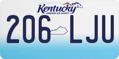 KY license plate 206LJU