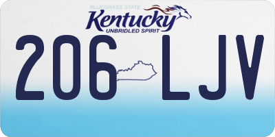 KY license plate 206LJV