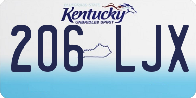 KY license plate 206LJX