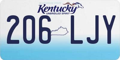 KY license plate 206LJY