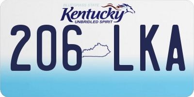 KY license plate 206LKA