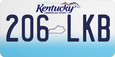 KY license plate 206LKB