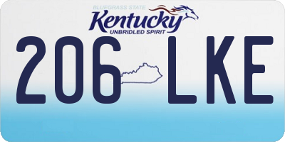 KY license plate 206LKE