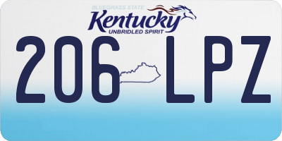 KY license plate 206LPZ