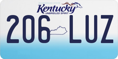 KY license plate 206LUZ