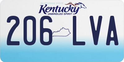 KY license plate 206LVA