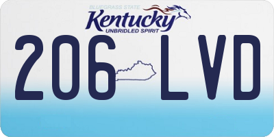 KY license plate 206LVD