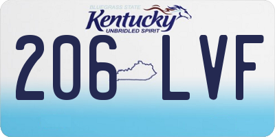 KY license plate 206LVF