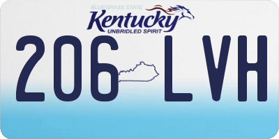 KY license plate 206LVH