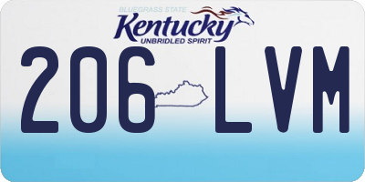 KY license plate 206LVM