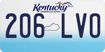 KY license plate 206LVO