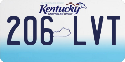 KY license plate 206LVT